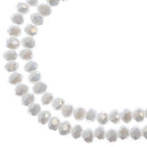 Crystal Lane Rondelle 2 Strand 7in (apx110pcs) 3x4mm Opaque White AB